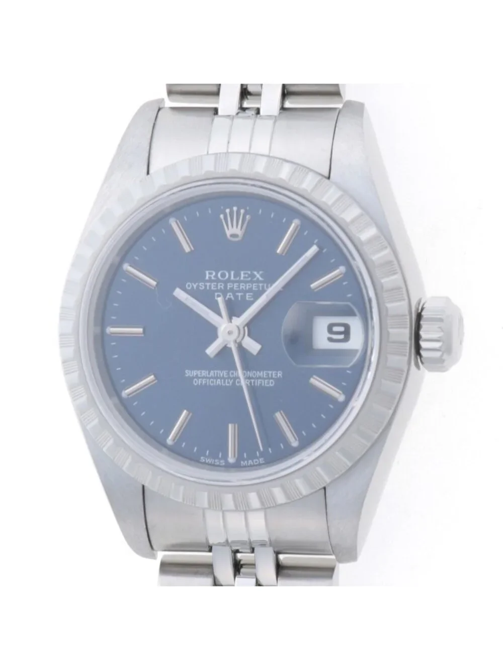 Rolex Oyster Watch Stainless Steel Blue Bardial Automatic